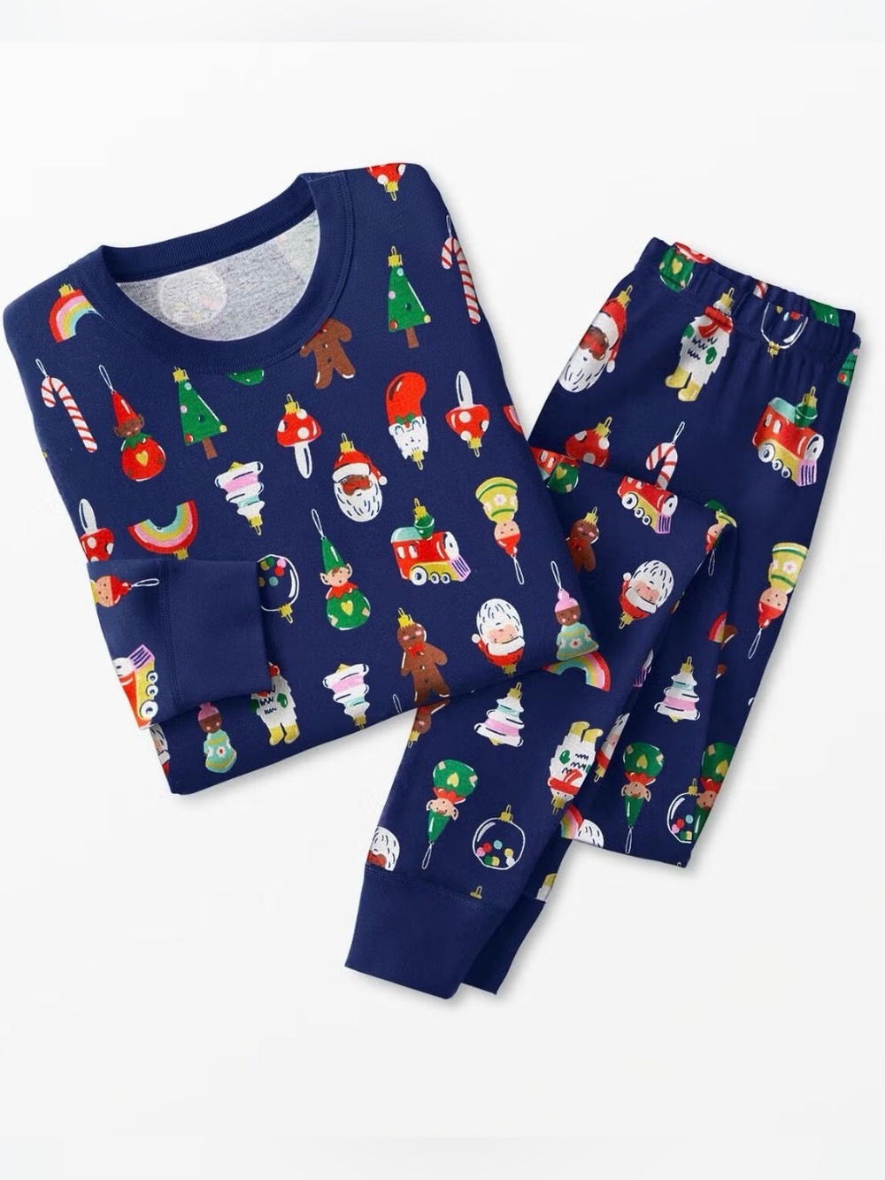 Hanna Andersson Navy Holiday Character Print Pajama Set